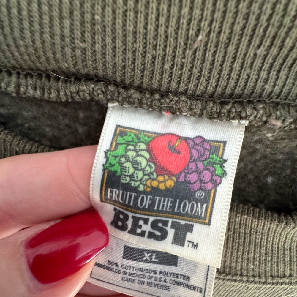 Size XL Green sweatshirt with Tommy Girl stitched Fruit of the Loom brand - Picture 5 of 9